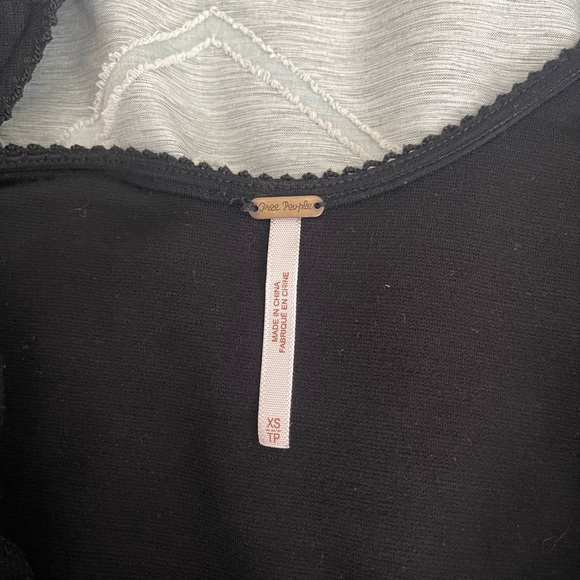 Free People Black Mini Dress W/ Floral Sleeves 🖤🌸 - Picture 7 of 8